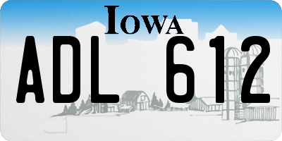 IA license plate ADL612