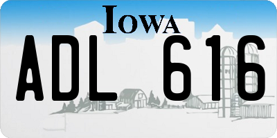 IA license plate ADL616