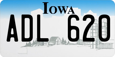 IA license plate ADL620