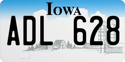 IA license plate ADL628