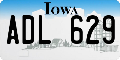 IA license plate ADL629