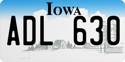 IA license plate ADL630