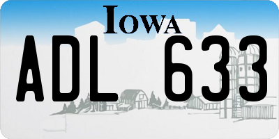 IA license plate ADL633