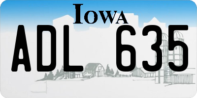 IA license plate ADL635