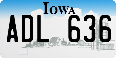 IA license plate ADL636