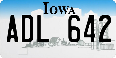 IA license plate ADL642