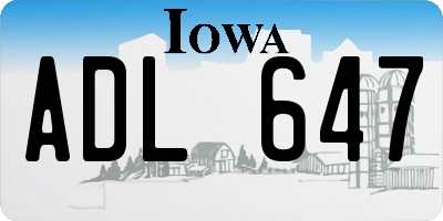 IA license plate ADL647