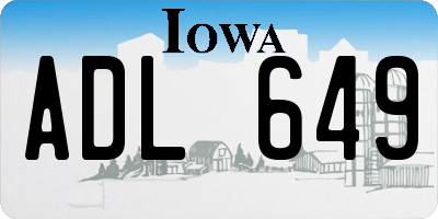 IA license plate ADL649