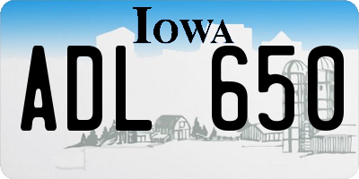 IA license plate ADL650