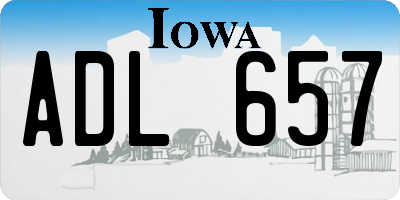IA license plate ADL657