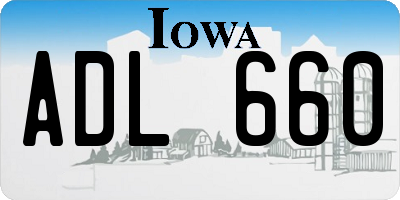 IA license plate ADL660