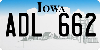 IA license plate ADL662