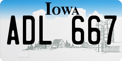 IA license plate ADL667