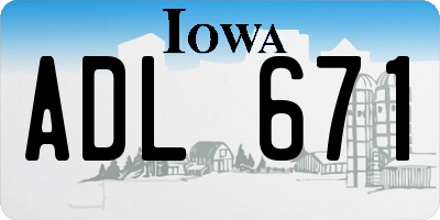 IA license plate ADL671