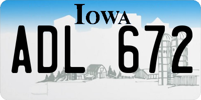 IA license plate ADL672