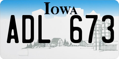 IA license plate ADL673
