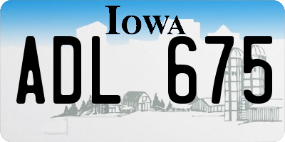 IA license plate ADL675