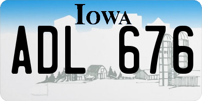 IA license plate ADL676