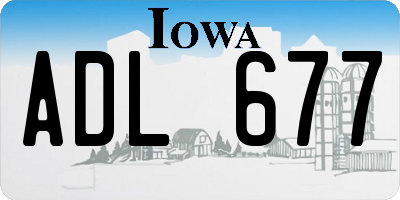IA license plate ADL677