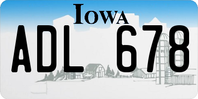 IA license plate ADL678