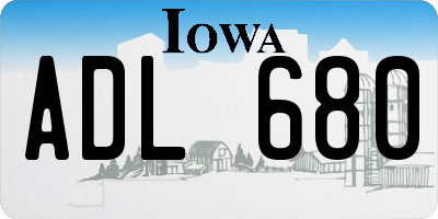 IA license plate ADL680
