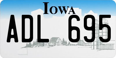 IA license plate ADL695