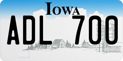 IA license plate ADL700