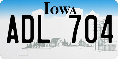 IA license plate ADL704