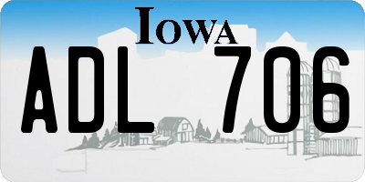 IA license plate ADL706
