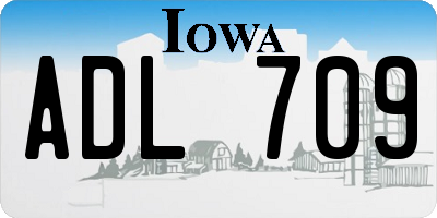 IA license plate ADL709