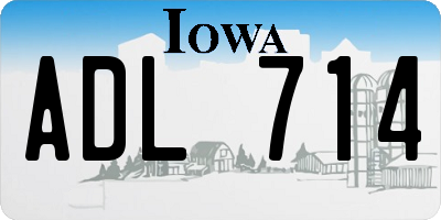 IA license plate ADL714