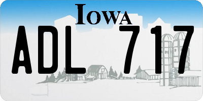 IA license plate ADL717