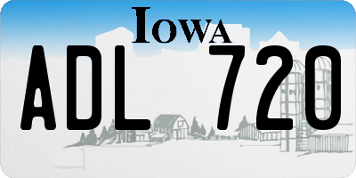 IA license plate ADL720