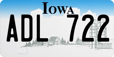 IA license plate ADL722
