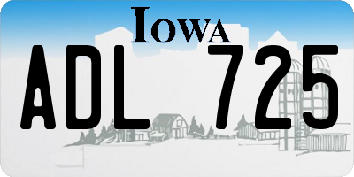 IA license plate ADL725