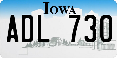 IA license plate ADL730