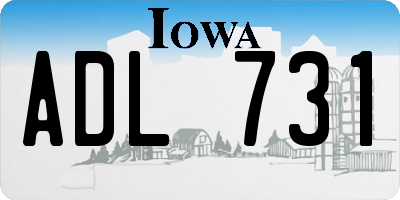 IA license plate ADL731