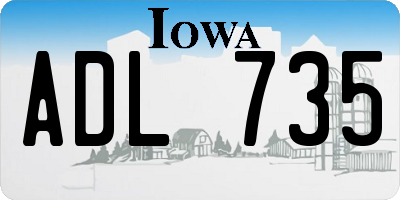IA license plate ADL735