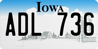 IA license plate ADL736
