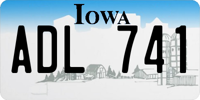 IA license plate ADL741