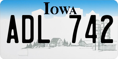 IA license plate ADL742