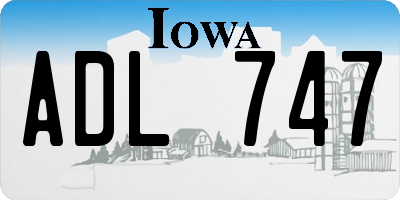 IA license plate ADL747