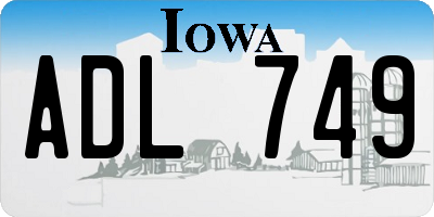 IA license plate ADL749