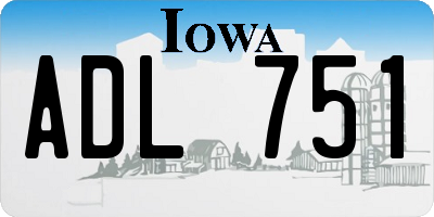 IA license plate ADL751