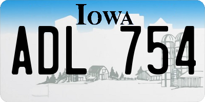 IA license plate ADL754