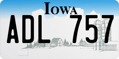 IA license plate ADL757