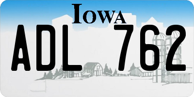 IA license plate ADL762
