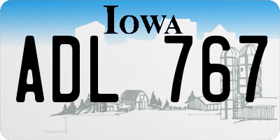 IA license plate ADL767