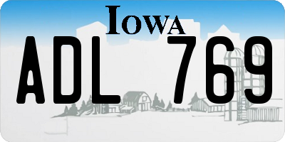 IA license plate ADL769