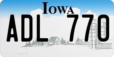 IA license plate ADL770